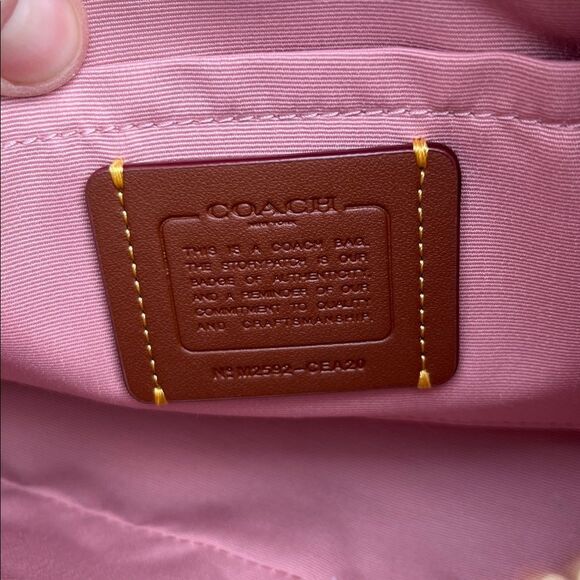 Coach Teri Shoulder Bag In Signature Canvas With Charms Powder Pink Purse - Picture 9 of 10